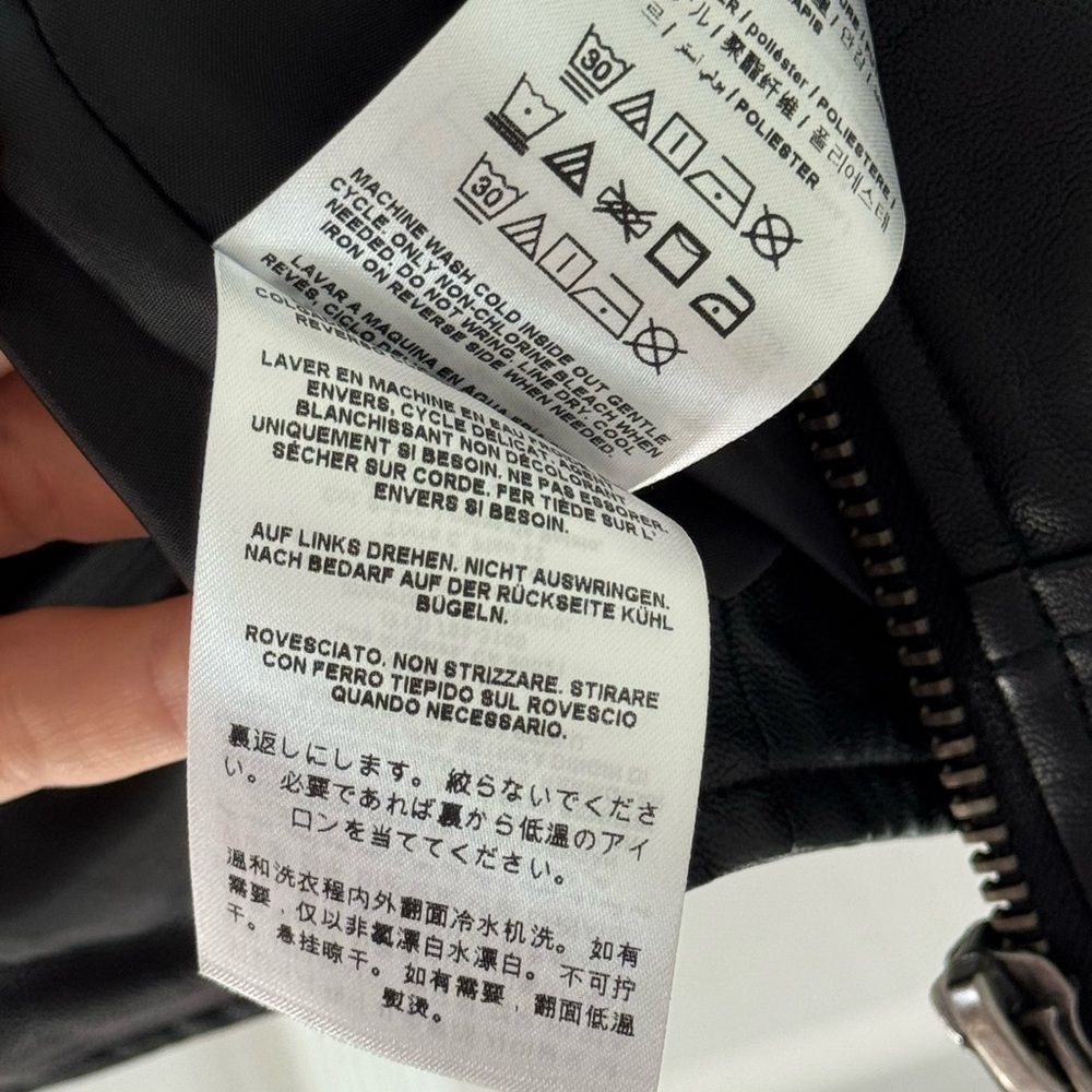 G by Guess Black & Gray Faux Leather Jacket - Picture 10 of 14